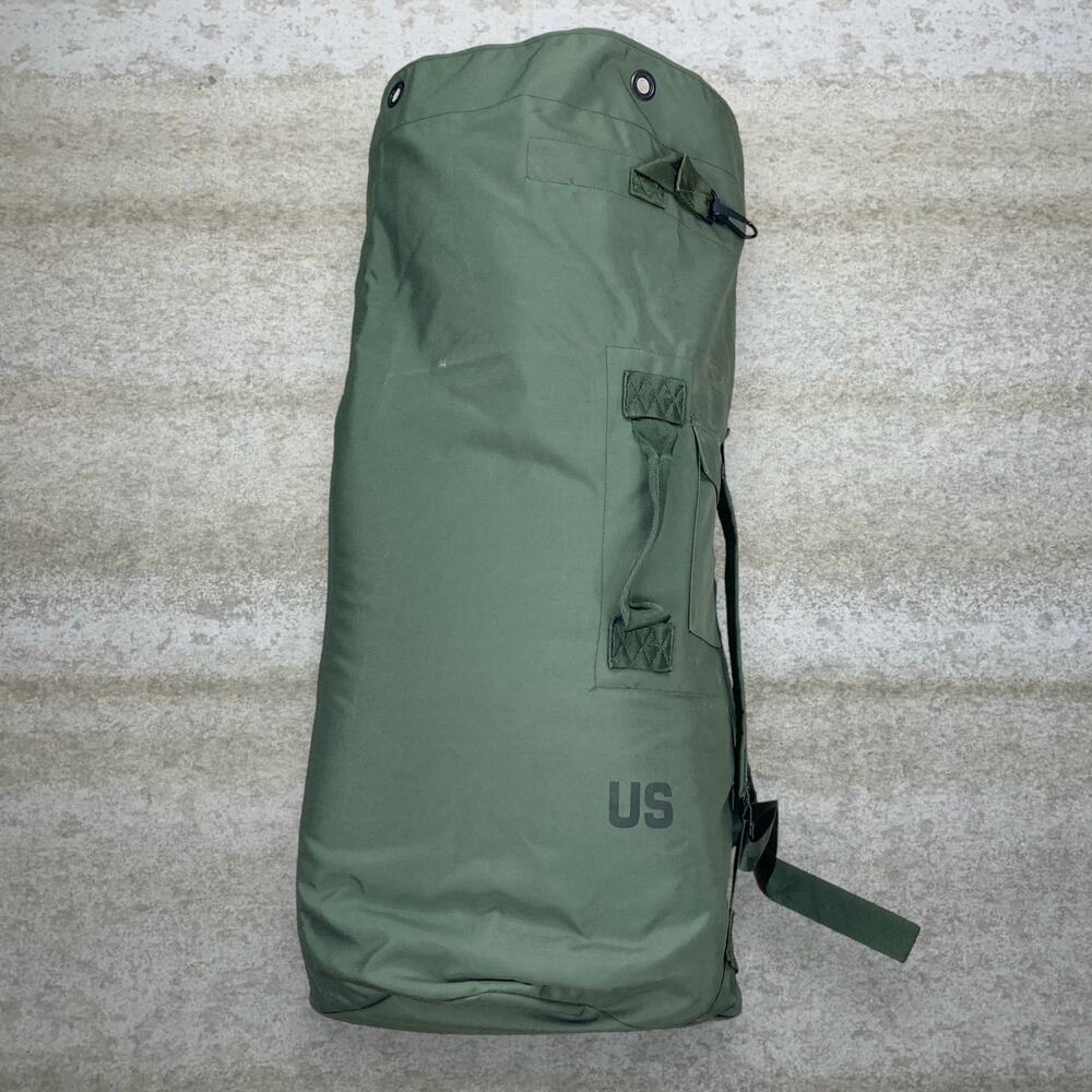 Vintage 90s Military Duffle Bag 24x36x18 Green Nylon Canvas Heavy Duty OD
